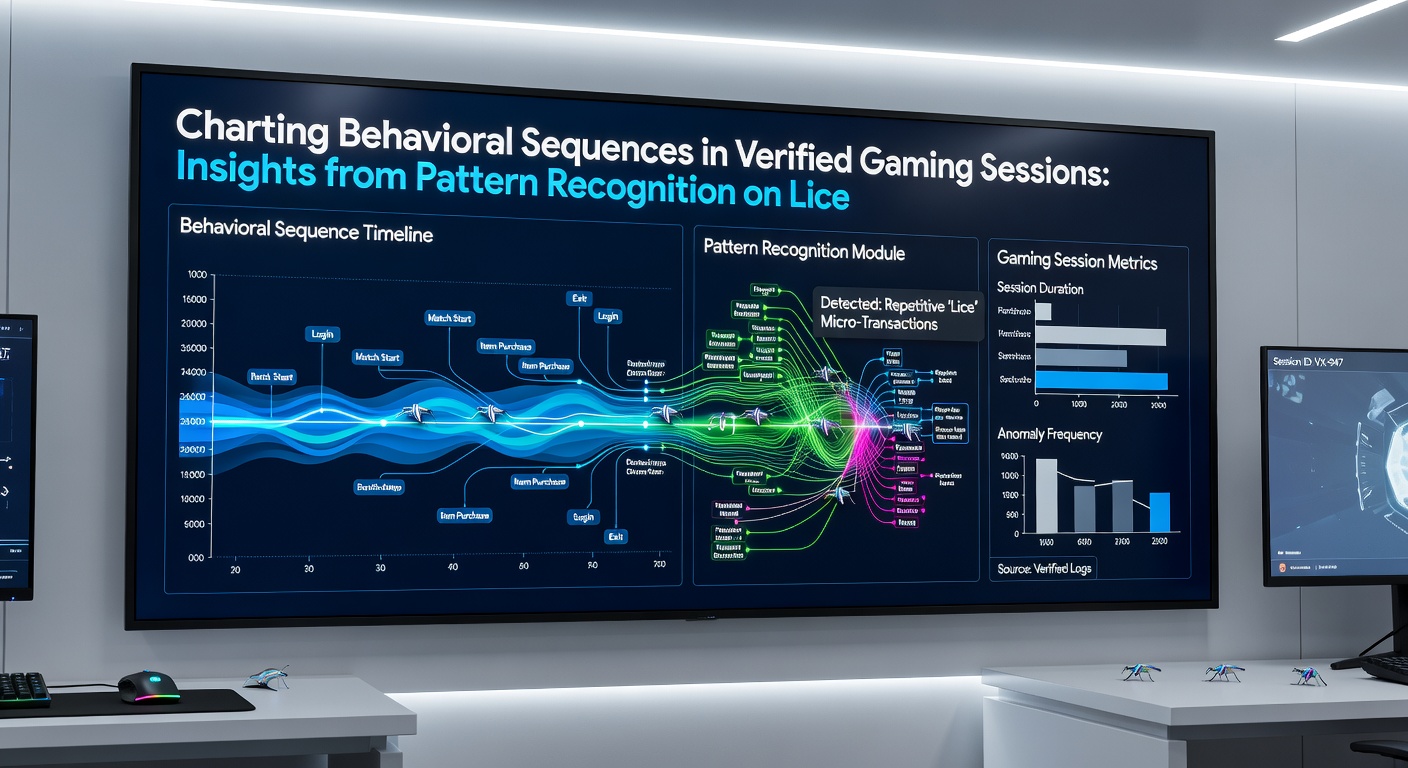 Detailweergave van patroonherkenningssystemen die gedragssequenties analyseren tijdens geverifieerde gaming-sessies