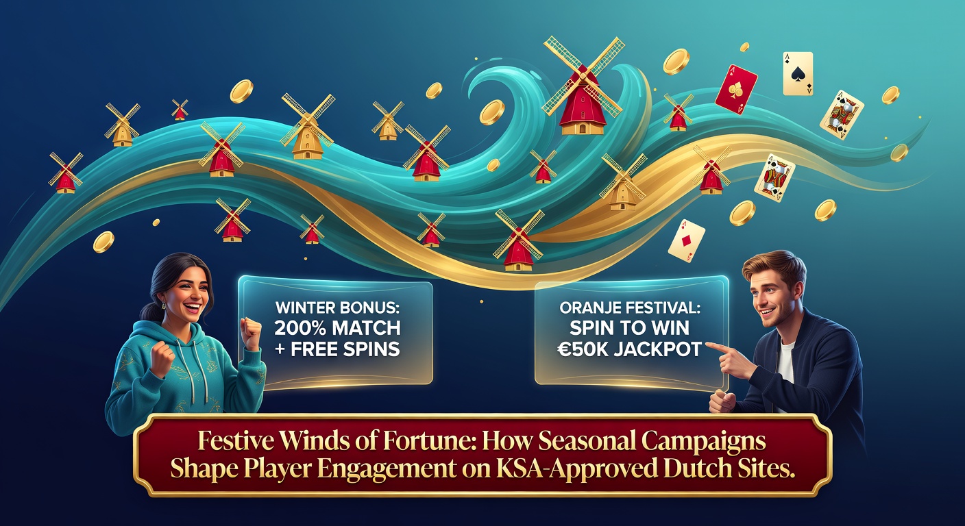 Feestelijke wintercampagne op een KSA-goedgekeurd Nederlands gokplatform met spelers die prijzen vieren tijdens een seizoensactie