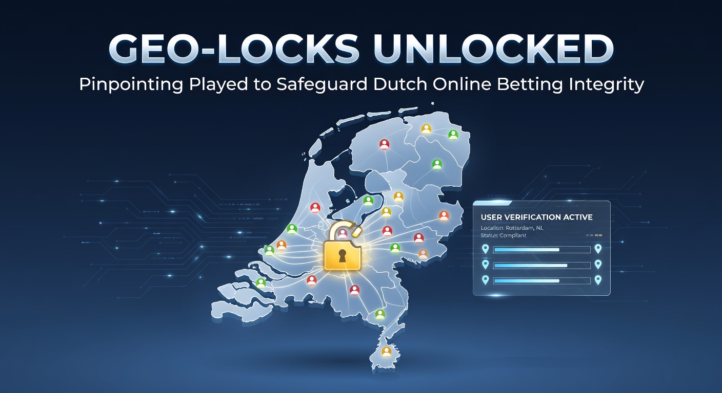 Kaart van Nederland met geo-locatie pins die online betting platforms markeren, symboliserend precieze spelerlokalisatie
