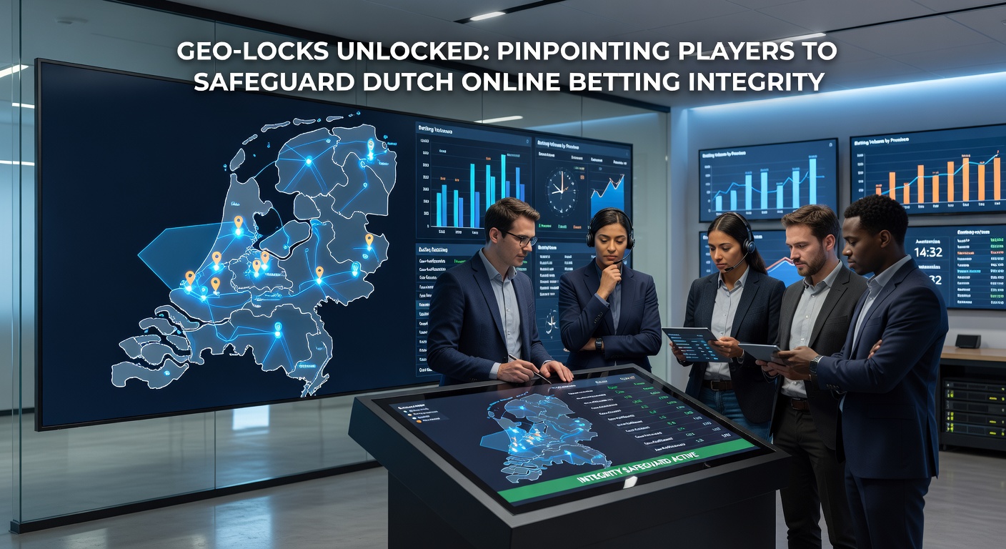 Technische diagram van geo-locking lagen, inclusief IP, GPS en VPN-detectie voor Nederlandse betting sites