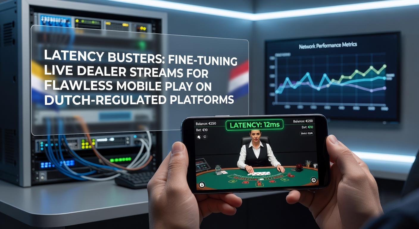 Grafiek met latency-curves in live dealer streams op mobiele apparaten, toonend reductie door optimalisaties