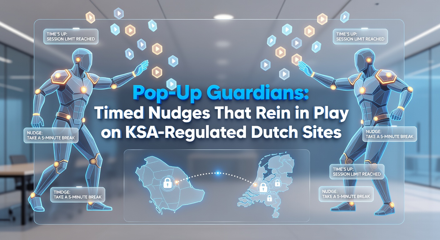 Schermafbeelding van een pop-up herinnering op een Nederlands online casino platform, met een timer en pauzeknop
