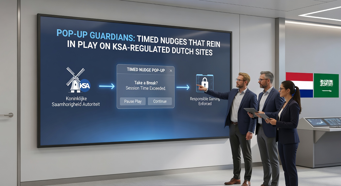 Grafiek met statistieken over spelersreacties op pop-up nudges, inclusief pauzepercentages en limietinstellingen op KSA-sites
