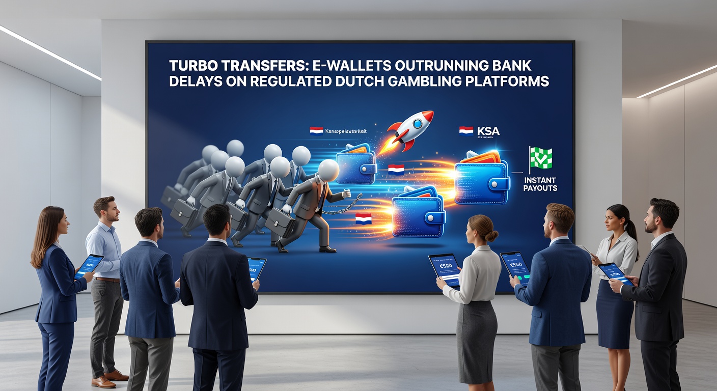 Schermafbeelding van een e-wallet interface op een Nederlands gokplatform, met turbo transfer knoppen en klokjes die razendsnelle tijden tonen